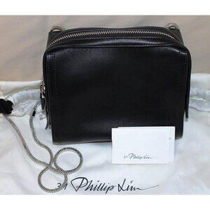 New with Tags 3.1 Philip Lim "Soleil Mini Zip Crossbody", Black Leather Nickel